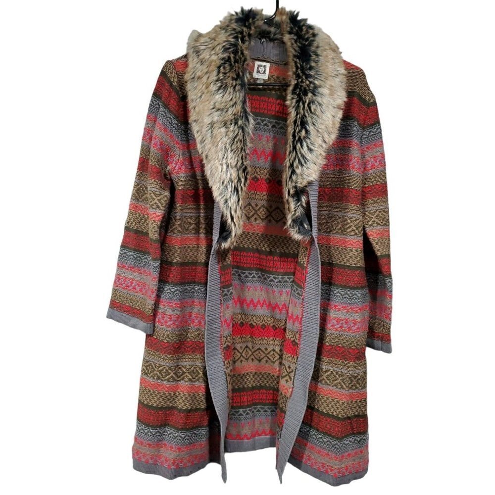 Anne Klein Women's Cardigan Sweater with Detacheable Faux Fur Collar Siz…